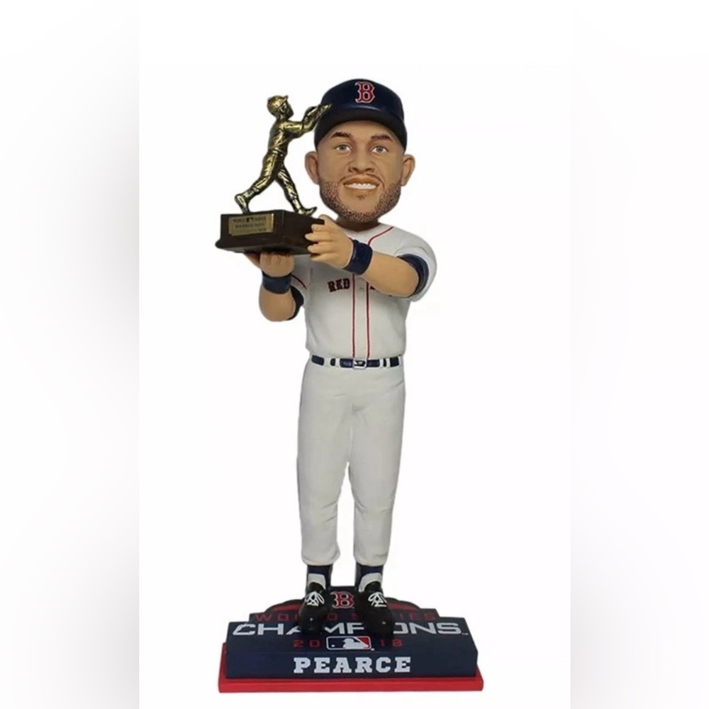 STEVE PEARCE Boston Red Sox BobbleHead 2018 World Series Champs MVP Trophy MLB